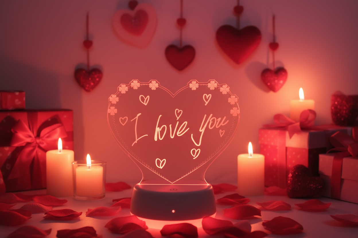 Veilleuse 3D I Love You Élégante – Cadeau Amour LED