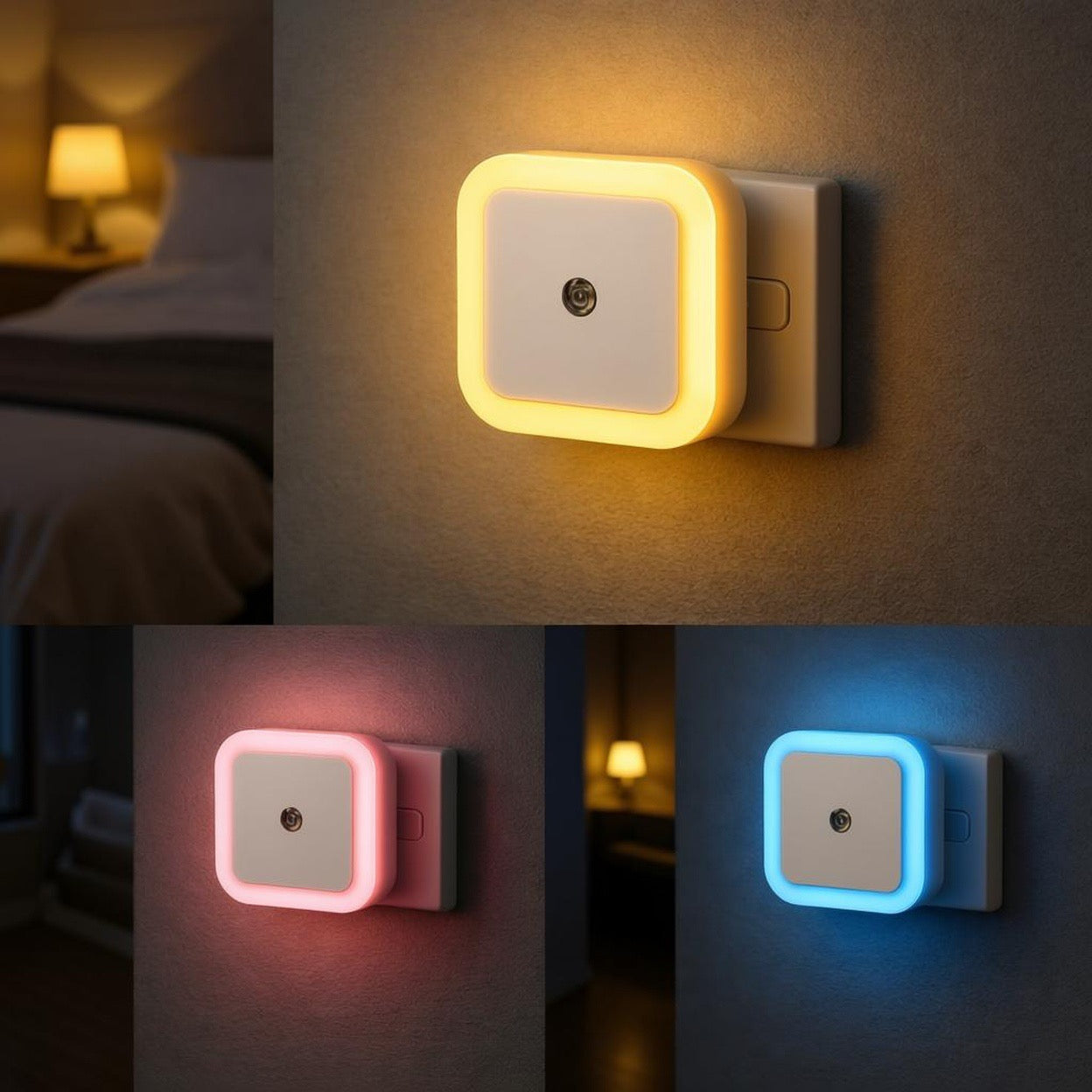 Veilleuse Murale LED Automatique – Lumière Douce pour Nuits Paisibles