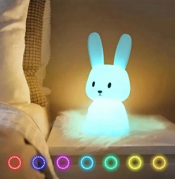 Veilleuse Lapin LED en Silicone – Tactile & Multicolore