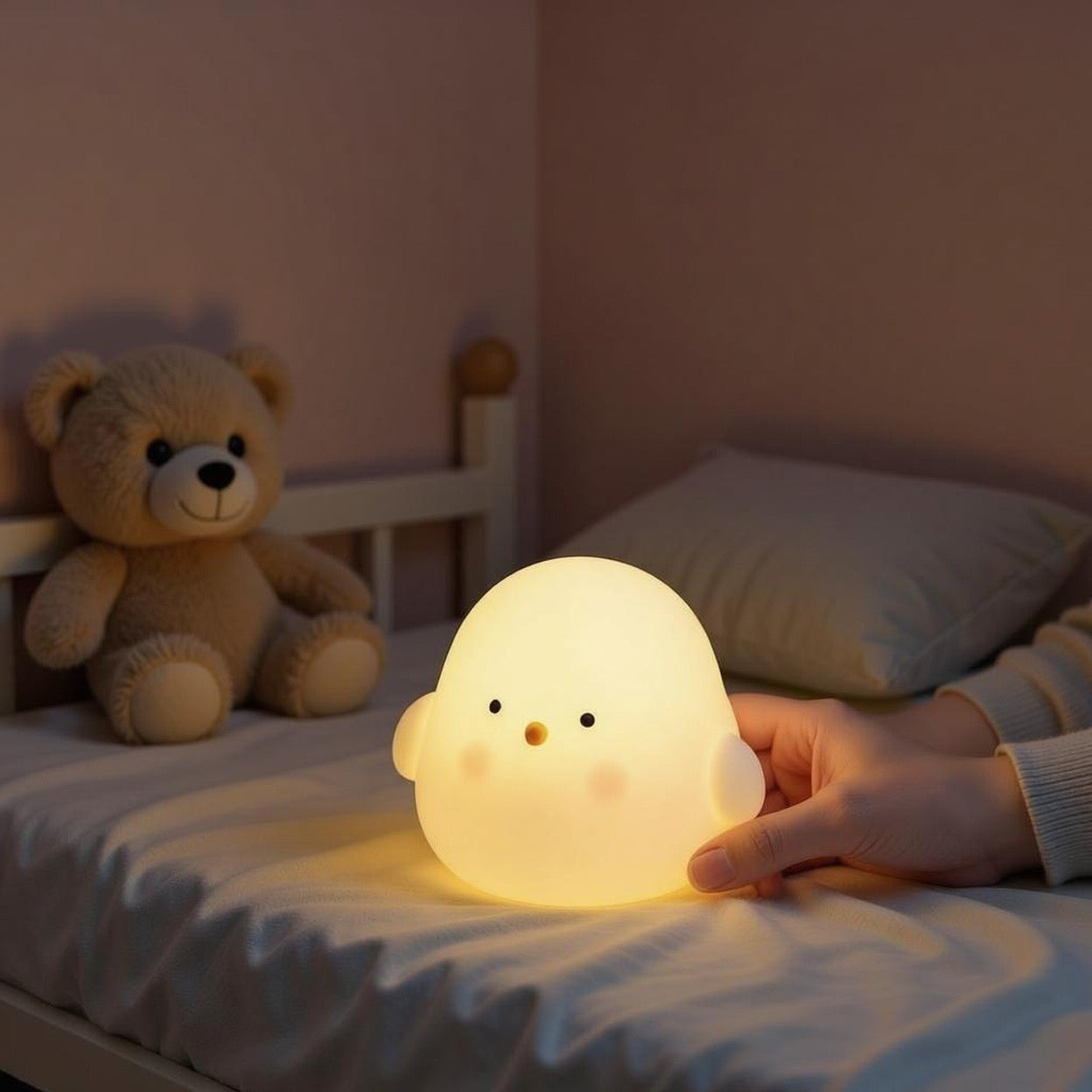 Veilleuse Poussin LED – Lumière Douce & Compagnon de Nuit