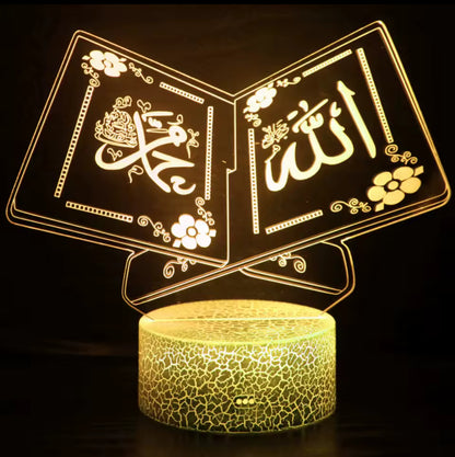 Lampe Veilleuse Coranique LED – Livre Sacré Lumineux