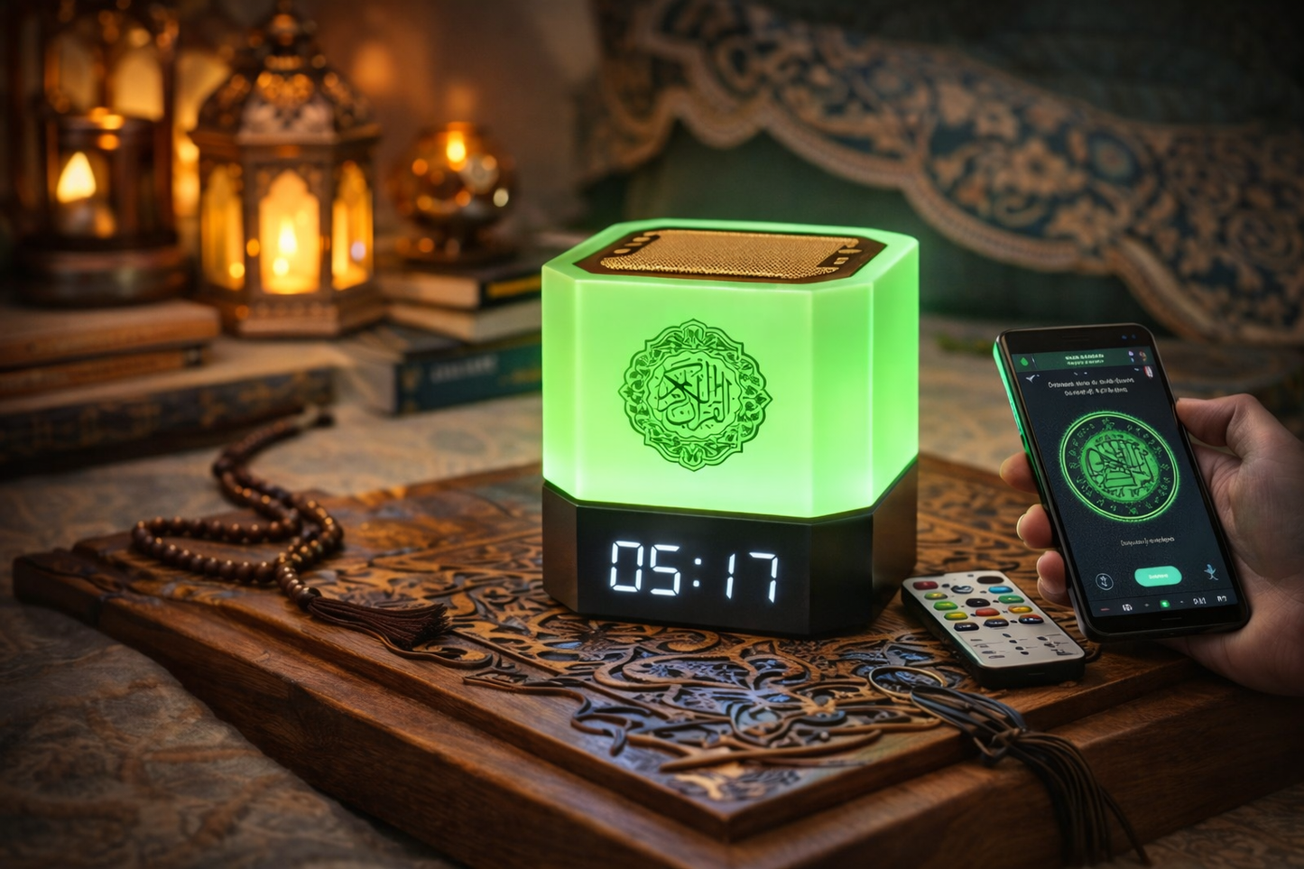 Horloge Coranique Azan Bluetooth – Veilleuse Spirituelle