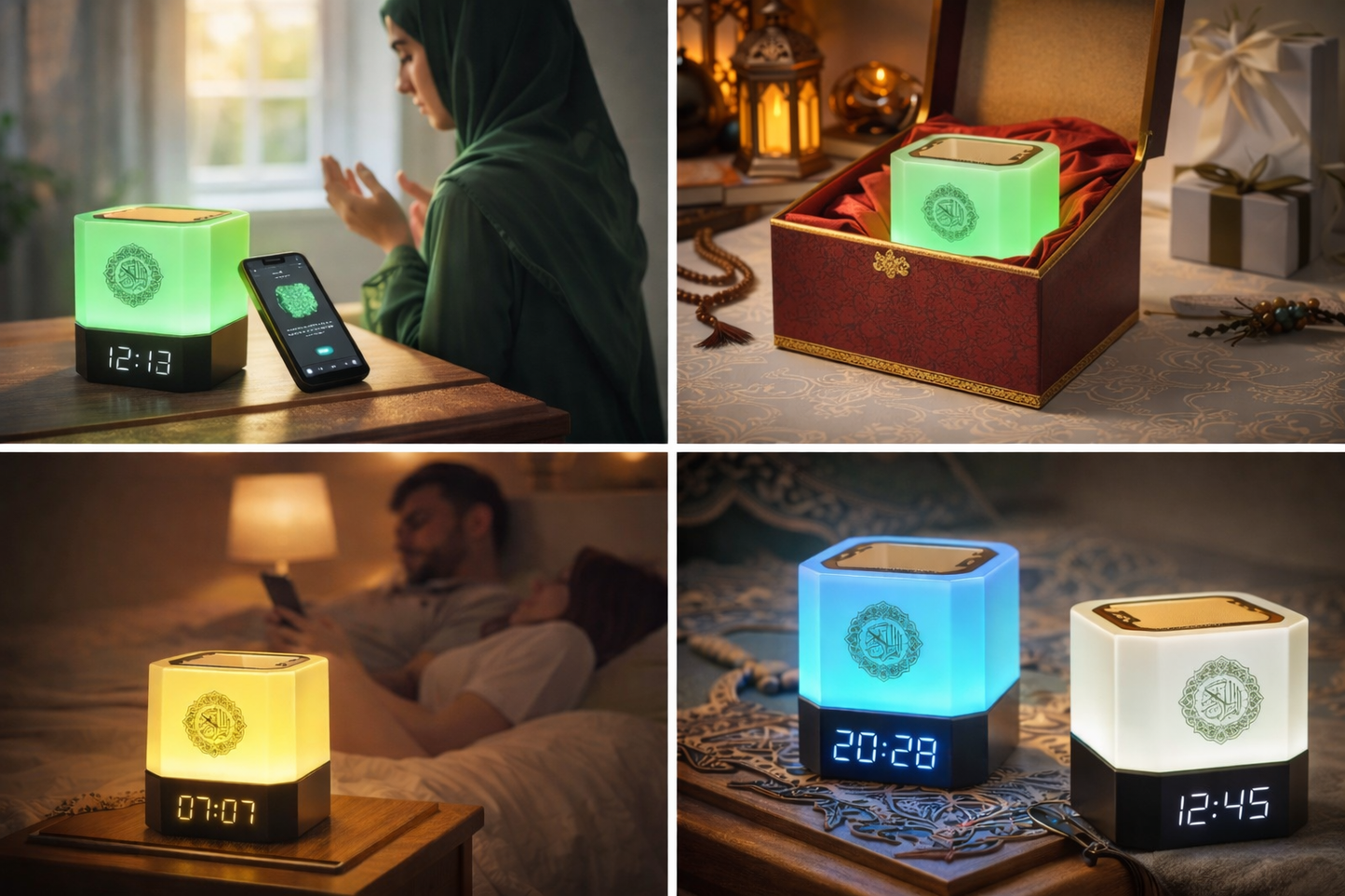 Horloge Coranique Azan Bluetooth – Veilleuse Spirituelle