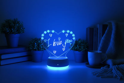 Veilleuse 3D I Love You Élégante – Cadeau Amour LED