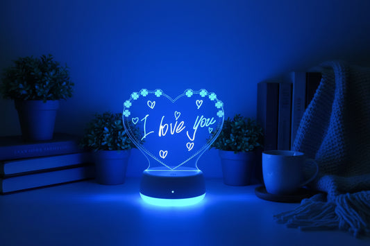Veilleuse 3D I Love You Élégante – Cadeau Amour LED
