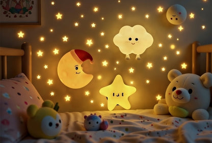 Veilleuse Lune Murale LED Silicone – Rechargeable Douce