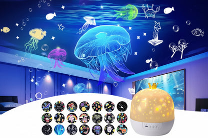 Veilleuse Projecteur Enfant 2-en-1 – 21 Univers Lumineux pour des Nuits Magiques