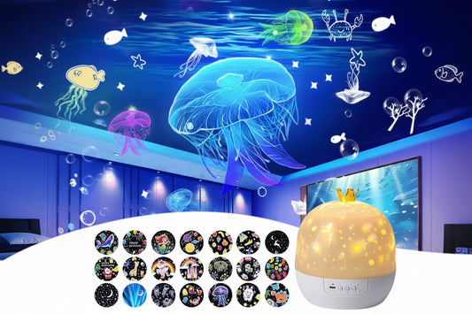 Veilleuse Projecteur Enfant 2-en-1 – 21 Univers Lumineux pour des Nuits Magiques