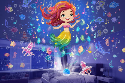 Veilleuse Projecteur Enfant 2-en-1 – 21 Univers Lumineux pour des Nuits Magiques