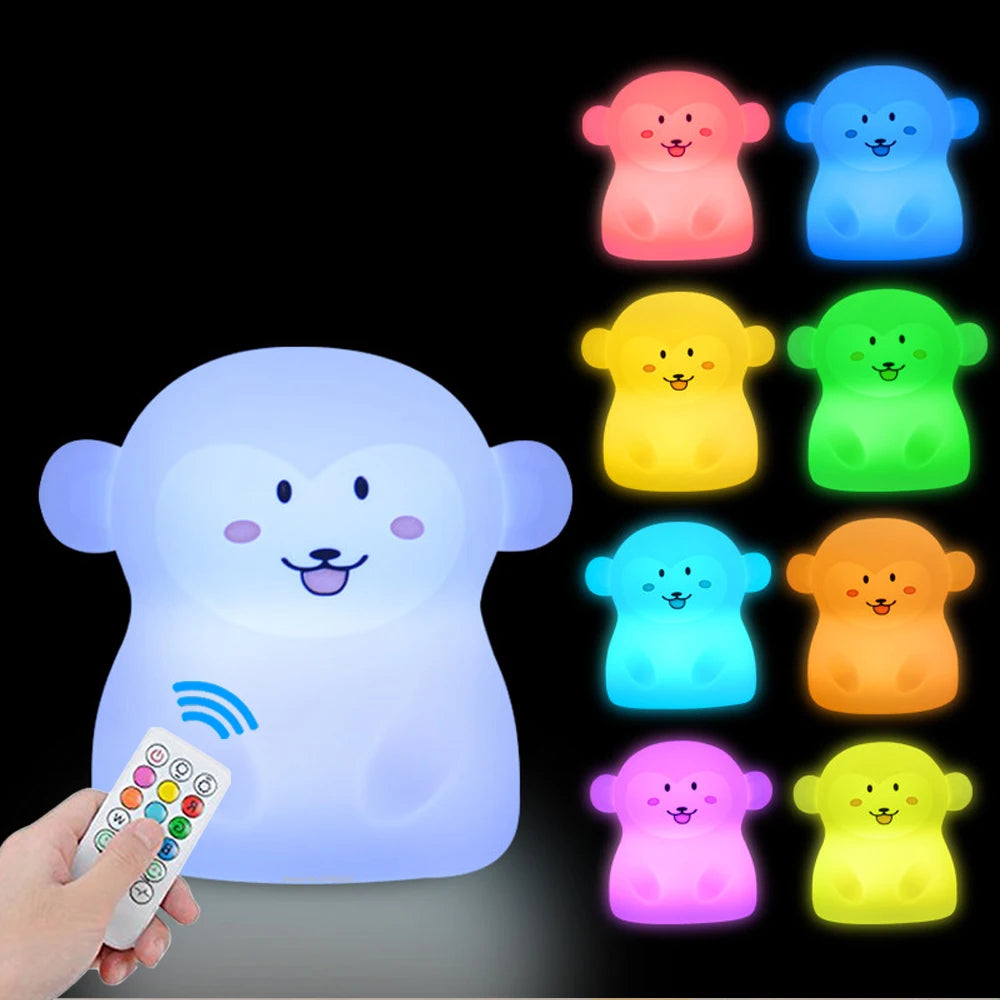 Veilleuse Animaux Silicone LED – 12 Modèles Tactile