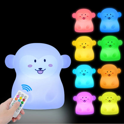 Veilleuse Animaux Silicone LED – 12 Modèles Tactile
