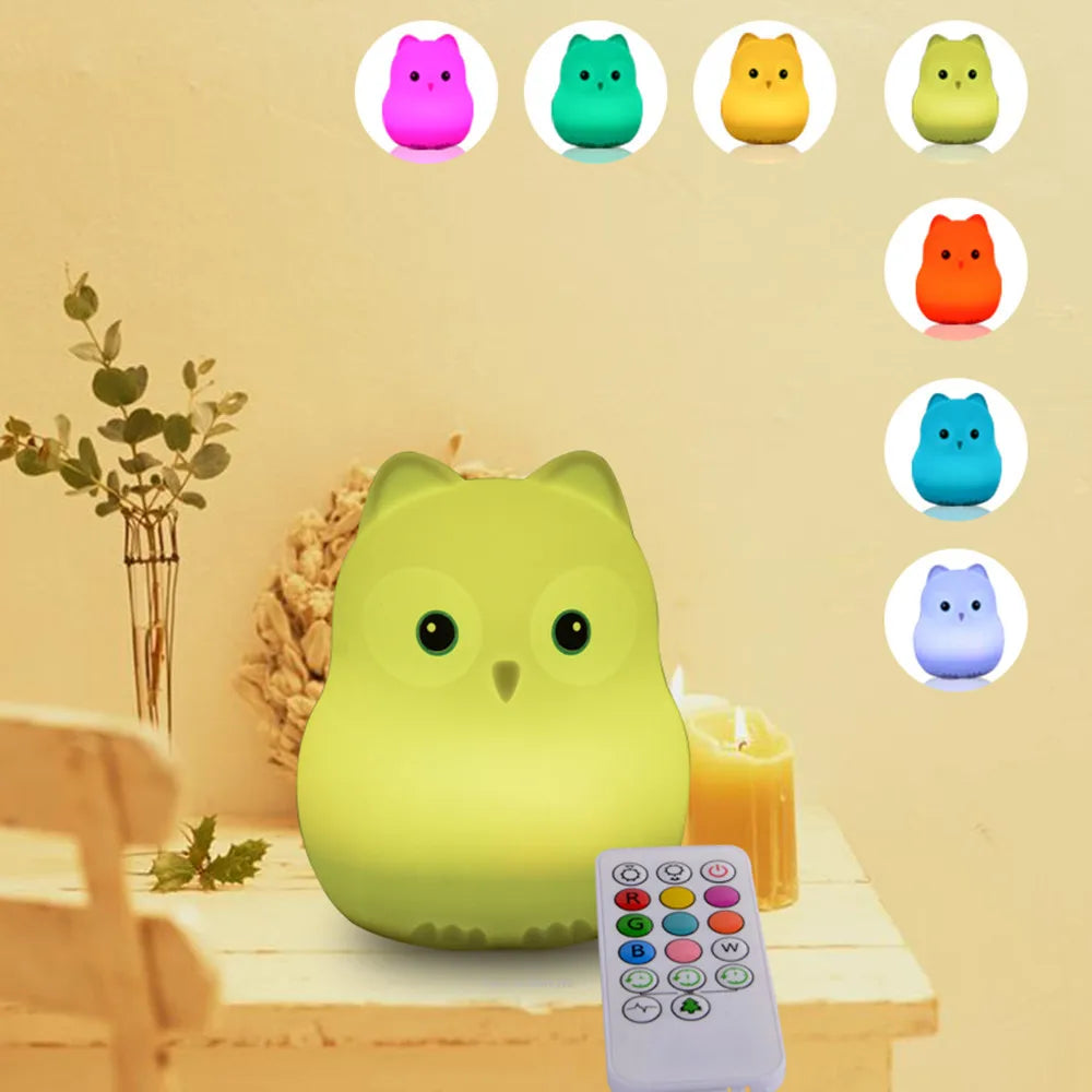 Veilleuse Animaux Silicone LED – 12 Modèles Tactile