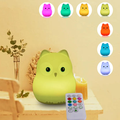 Veilleuse Animaux Silicone LED – 12 Modèles Tactile