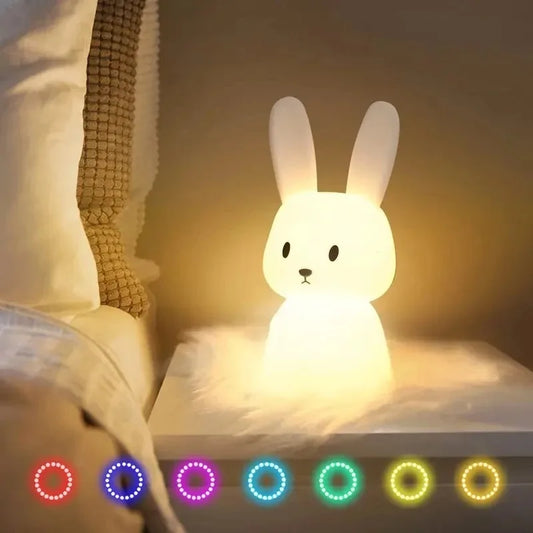 Veilleuse Lapin LED en Silicone – Tactile & Multicolore