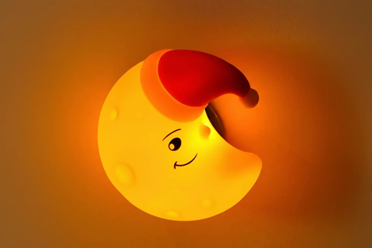 Veilleuse Lune Murale LED Silicone – Rechargeable Douce