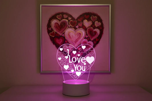 Lampe Cœur I LOVE YOU 3D – Cadeau Amour Lumineux