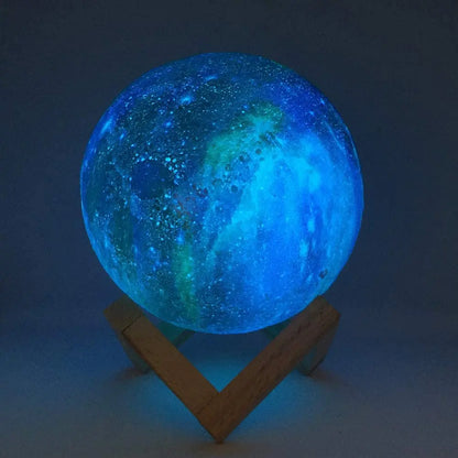 Veilleuse Lune 3D Galaxy – 16 Couleurs Tactile – Ambiance Féerique