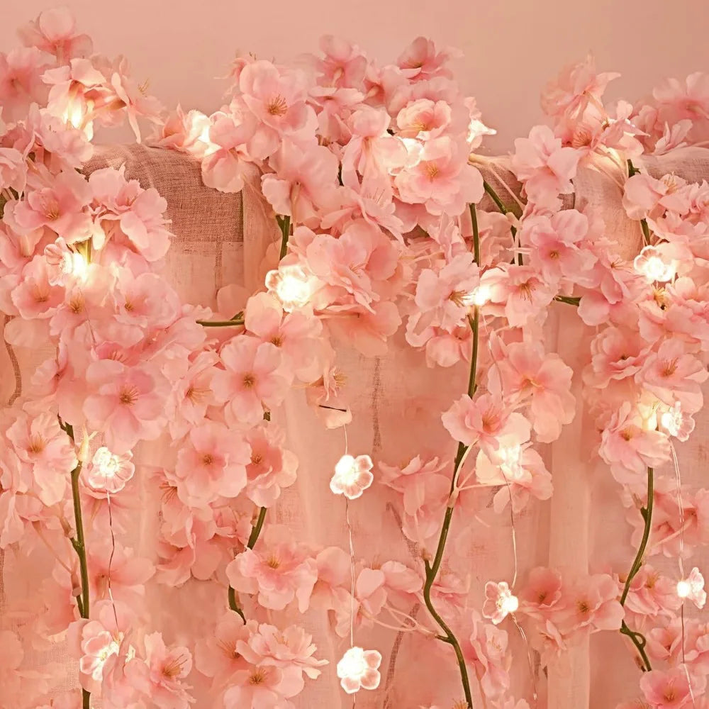 Guirlande Cerisier LED Rose 180cm – Déco Féerique