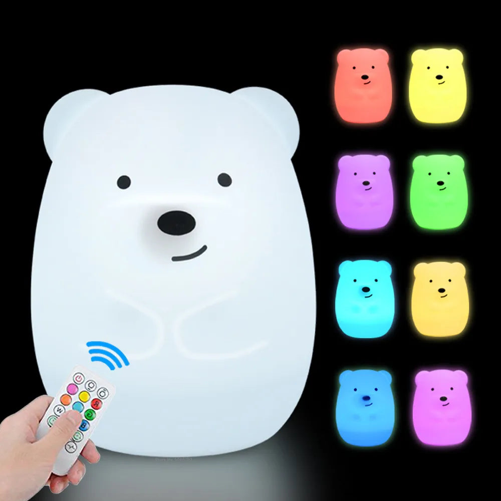 Veilleuse Animaux Silicone LED – 12 Modèles Tactile