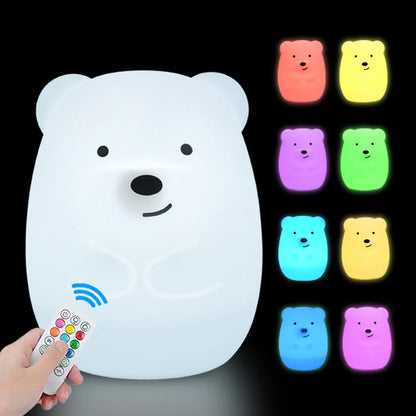 Veilleuse Animaux Silicone LED – 12 Modèles Tactile