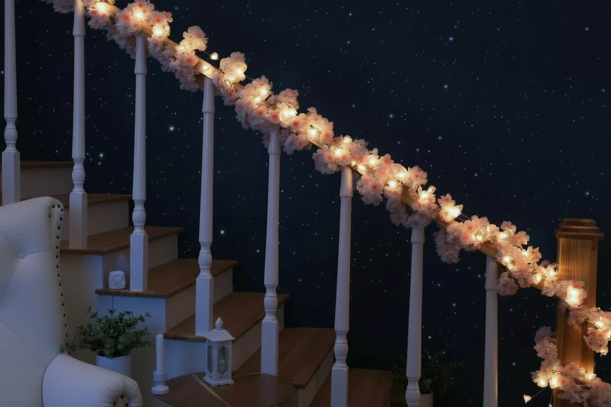 Guirlande Cerisier LED Rose 180cm – Déco Féerique