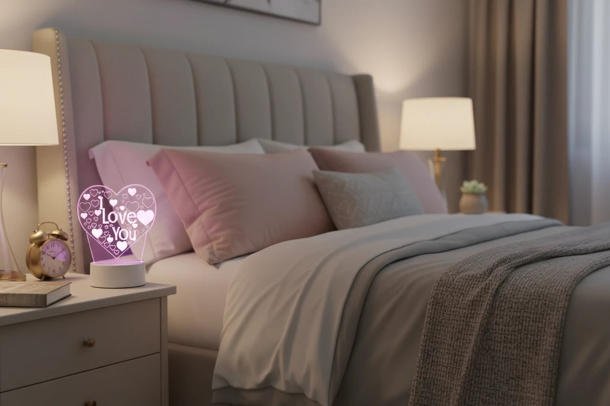 Lampe Cœur I LOVE YOU 3D – Cadeau Amour Lumineux