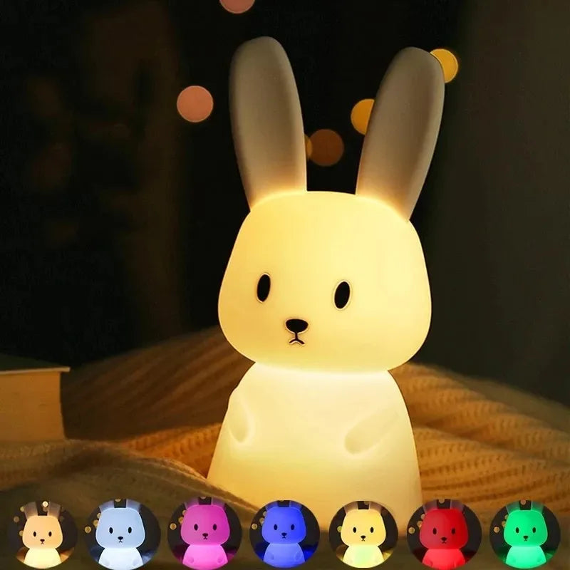 Veilleuse Lapin LED en Silicone – Tactile & Multicolore