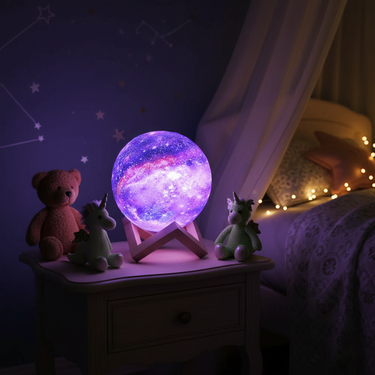 Veilleuse Lune 3D Galaxy 16 Couleurs – Ambiance Féerique